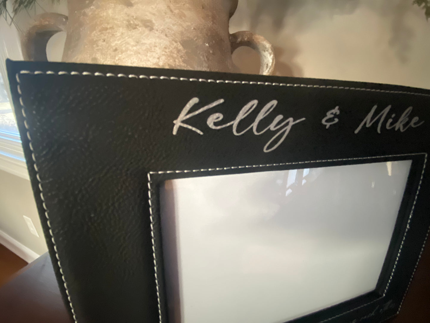 Personalized Leather frames, engraved frames, customized frames