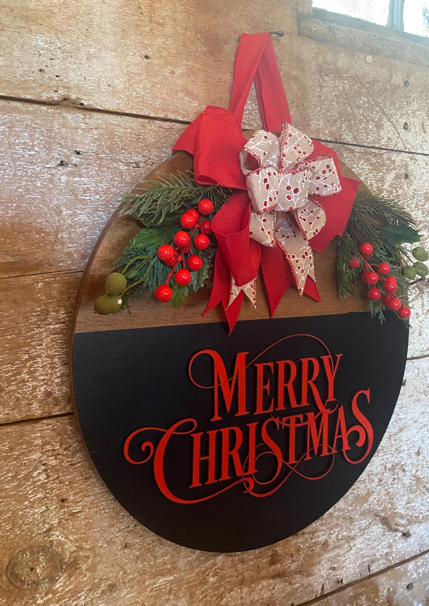 Christmas Wooden Sign, Merry Christmas Sign, Christmas Door Hanger, Merry Christmas Door Hanger