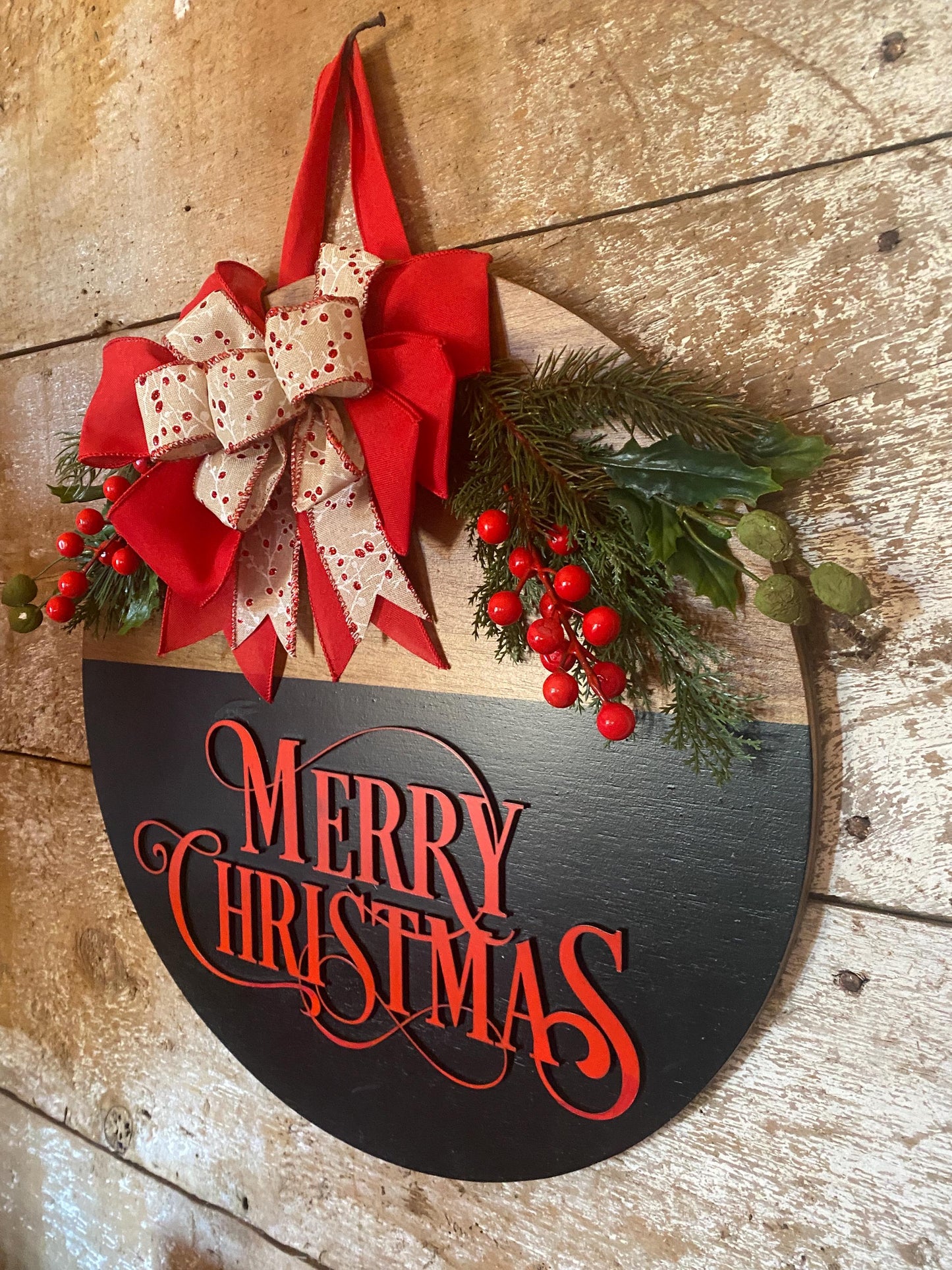 Christmas Wooden Sign, Merry Christmas Sign, Christmas Door Hanger, Merry Christmas Door Hanger