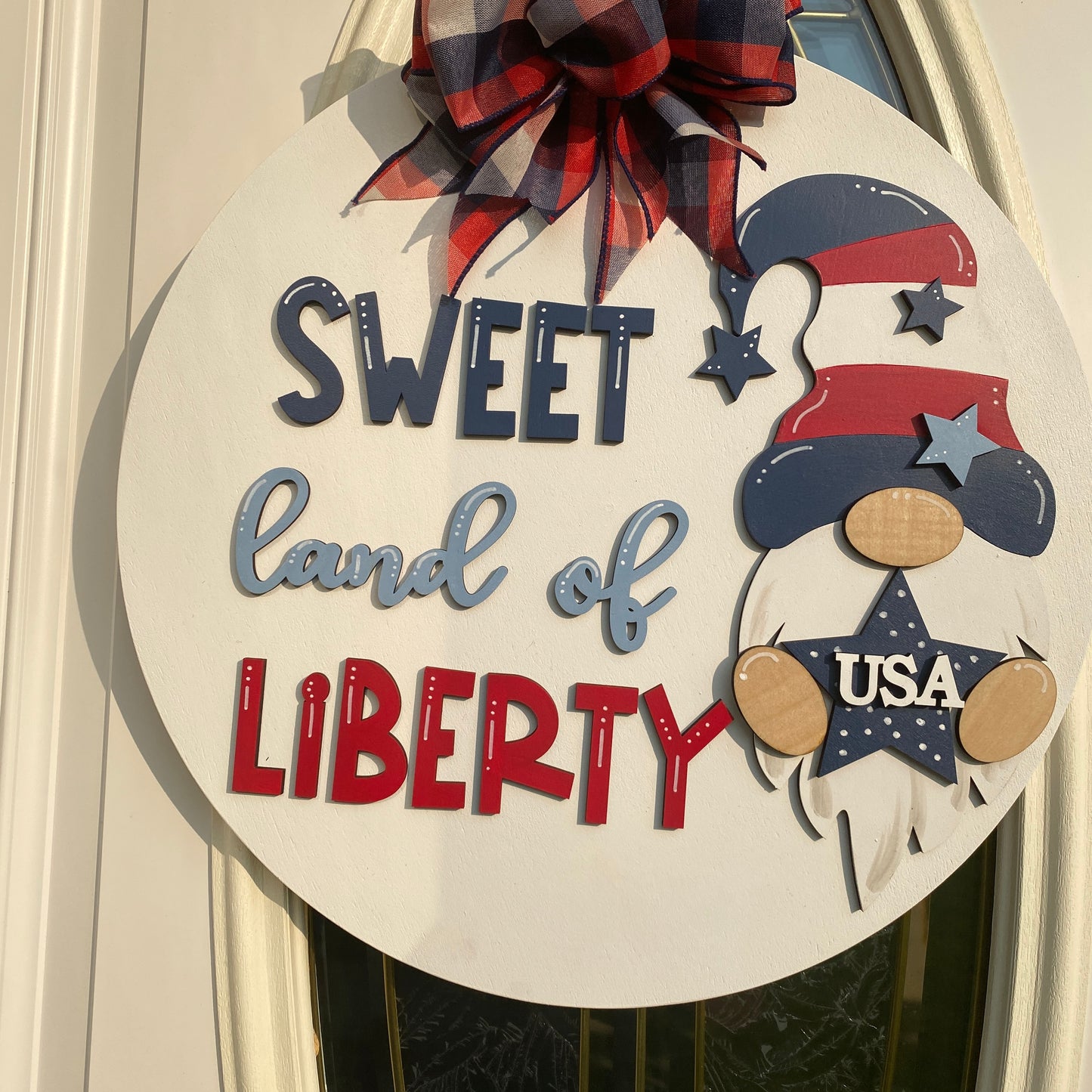 Patriotic Door Hanger, Memorial Day Door Hanger, Fourth of July Door Hanger, Gnome Door Hanger