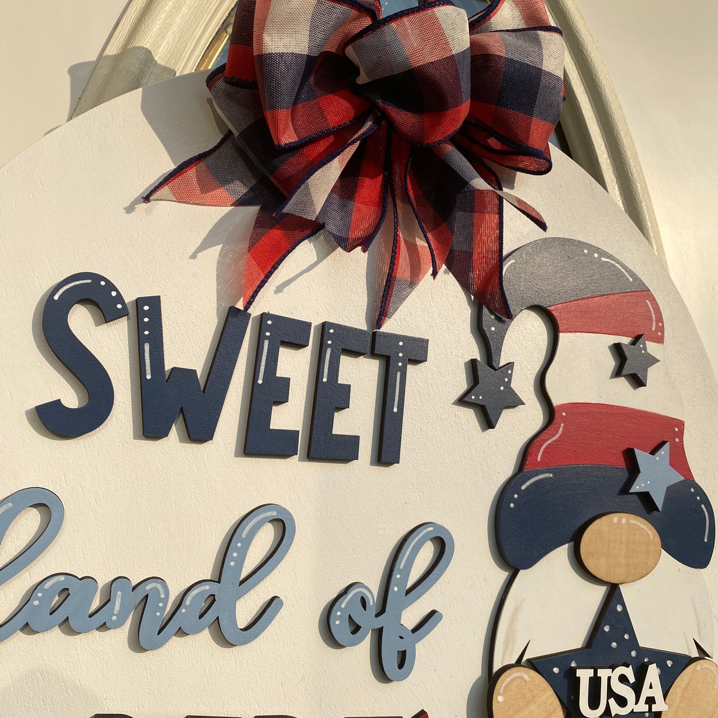 Patriotic Door Hanger, Memorial Day Door Hanger, Fourth of July Door Hanger, Gnome Door Hanger