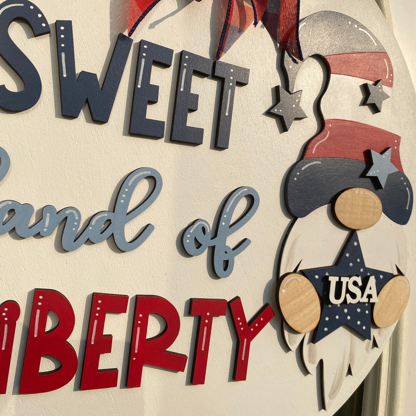 Patriotic Door Hanger, Memorial Day Door Hanger, Fourth of July Door Hanger, Gnome Door Hanger