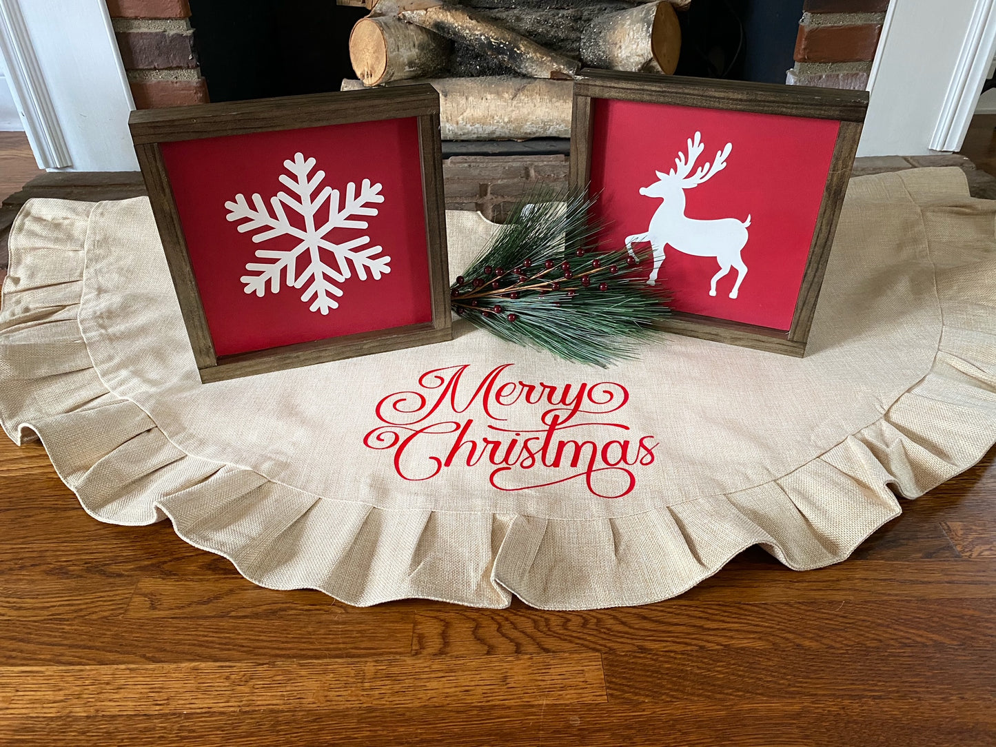 Christmas Tree Skirt, Buffalo Plaid Christmas Tree Skirt, Personalized Christmas Tree Skirt