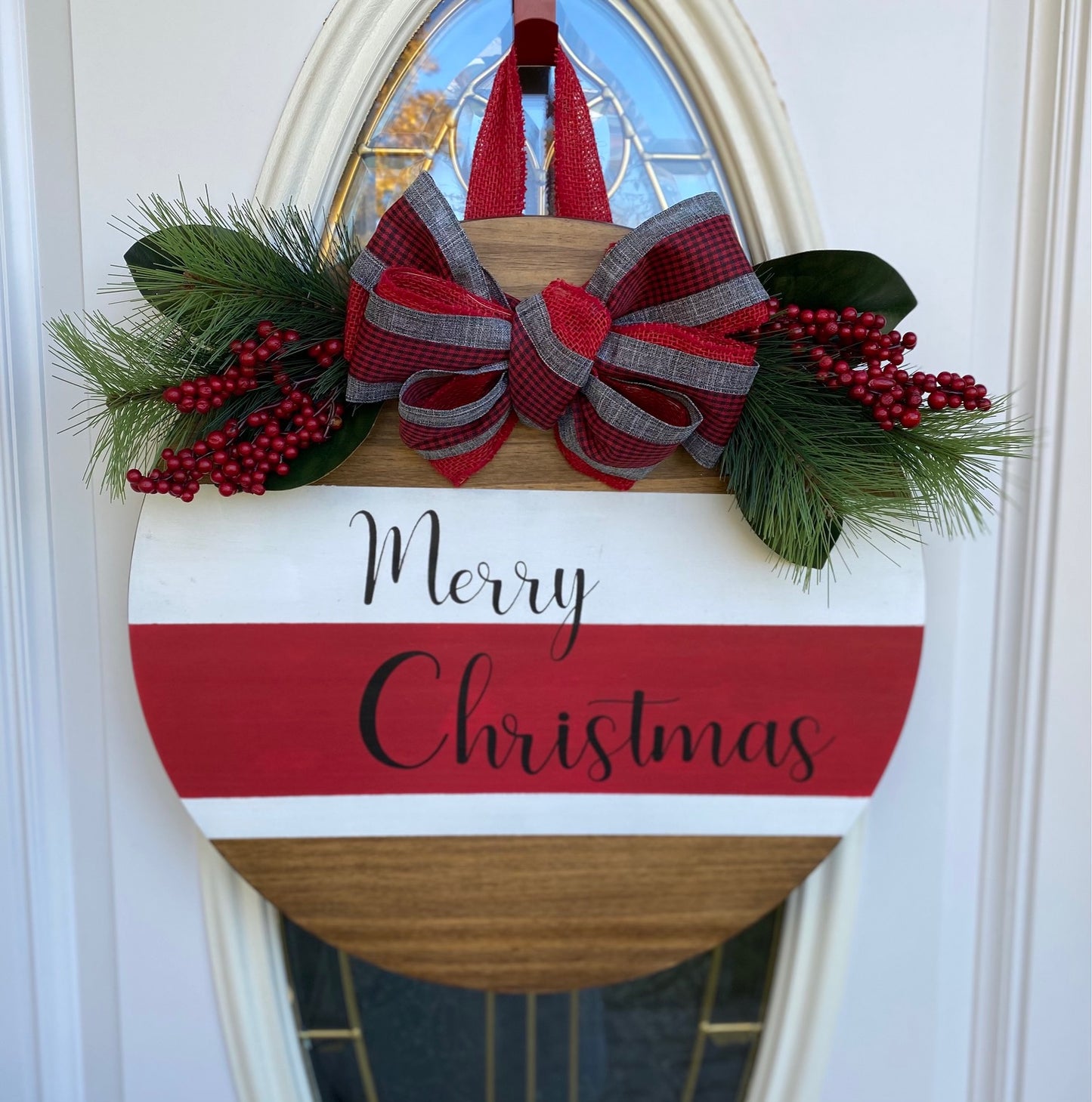 Christmas Wooden Sign, Merry Christmas Sign, Christmas Door Hanger, Merry Christmas Door Hanger