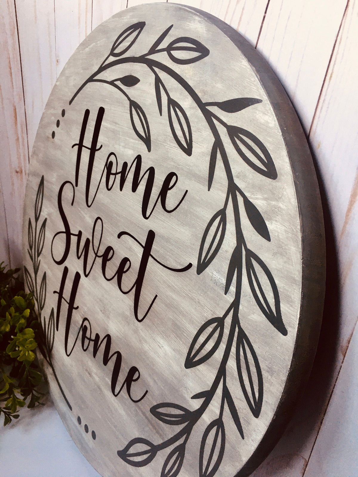 Home Sweet Home Wooden Sign, Home Sweet Home, Housewarming Gift Sign, Realtor Closing Gift Sign, Farmhouse Decor, home Decor, Laurel Wreath