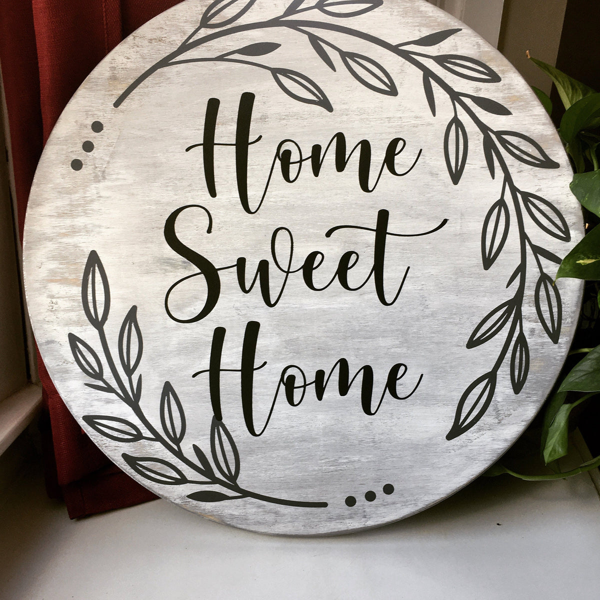 Home Sweet Home Wooden Sign, Home Sweet Home, Housewarming Gift Sign, Realtor Closing Gift Sign, Farmhouse Decor, home Decor, Laurel Wreath