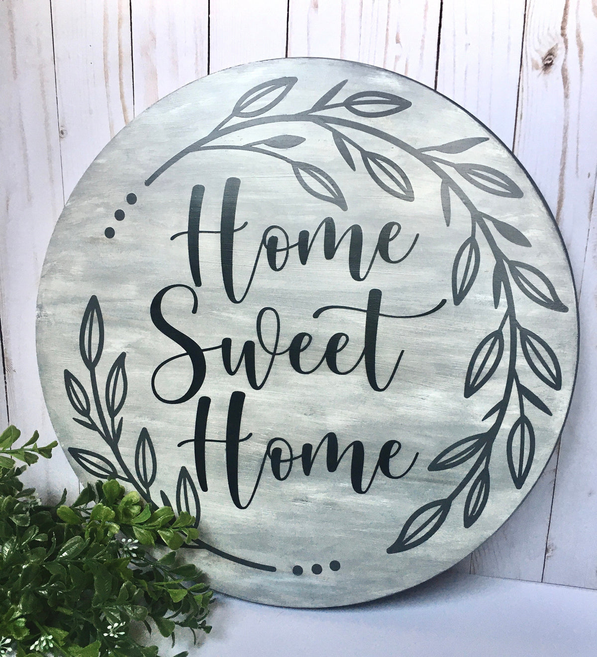 Home Sweet Home Wooden Sign, Home Sweet Home, Housewarming Gift Sign, Realtor Closing Gift Sign, Farmhouse Decor, home Decor, Laurel Wreath