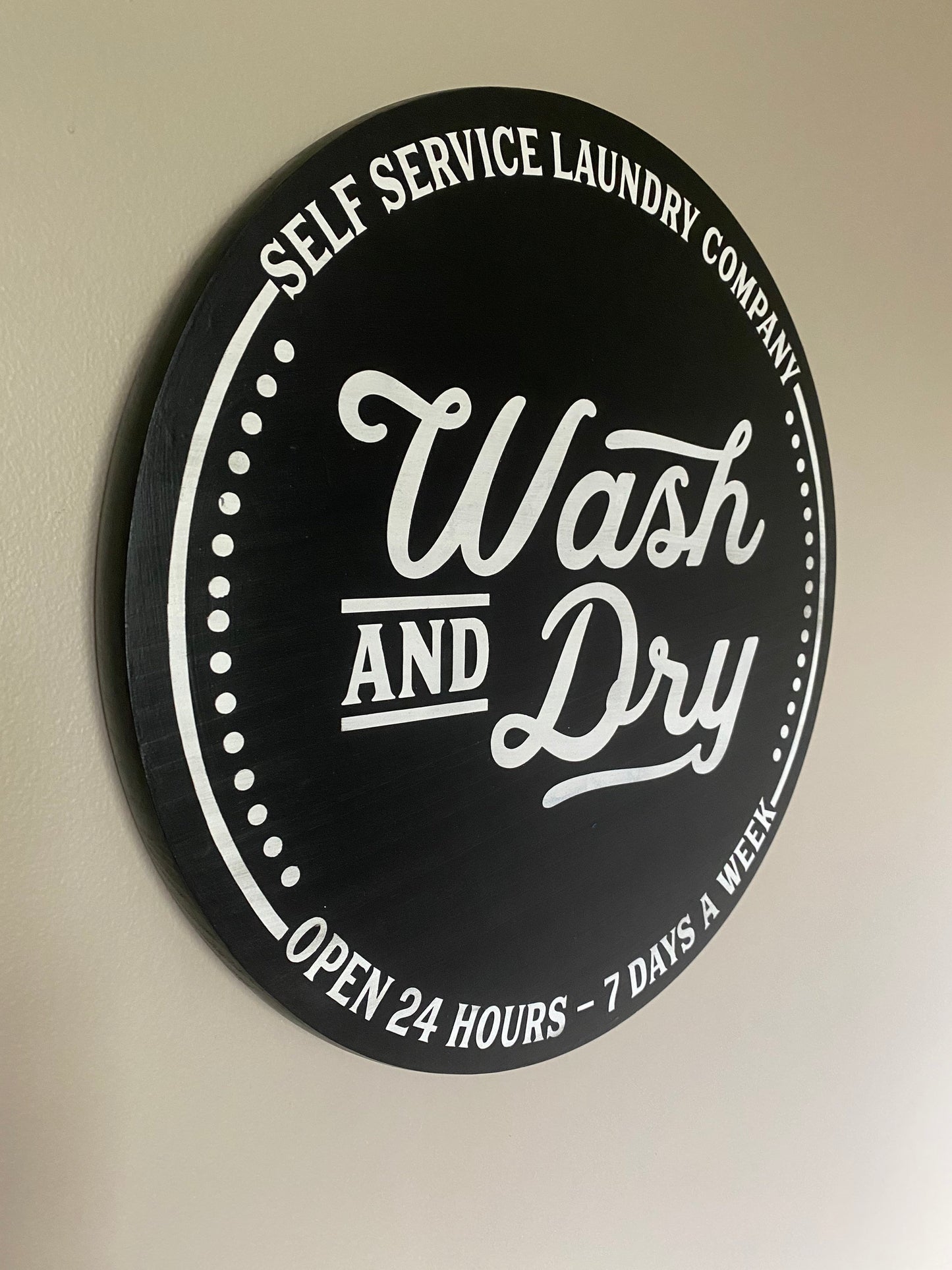 Laundry Sign, Round Laundry Sign, Laundry Decor