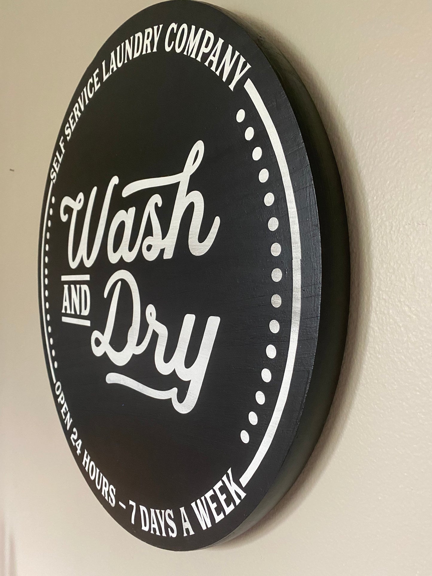 Laundry Sign, Round Laundry Sign, Laundry Decor