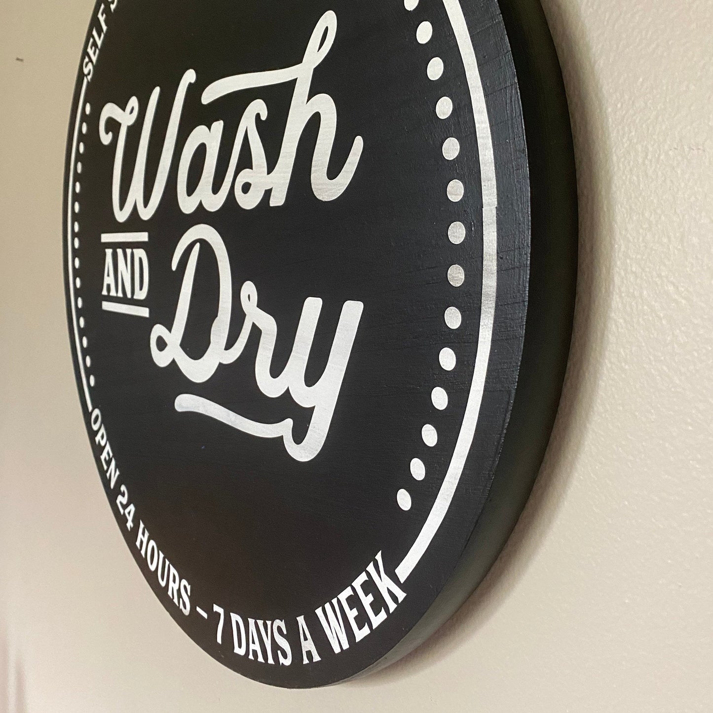 Laundry Sign, Round Laundry Sign, Laundry Decor