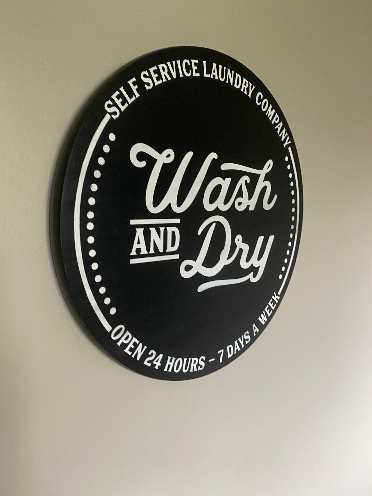 Laundry Sign, Round Laundry Sign, Laundry Decor