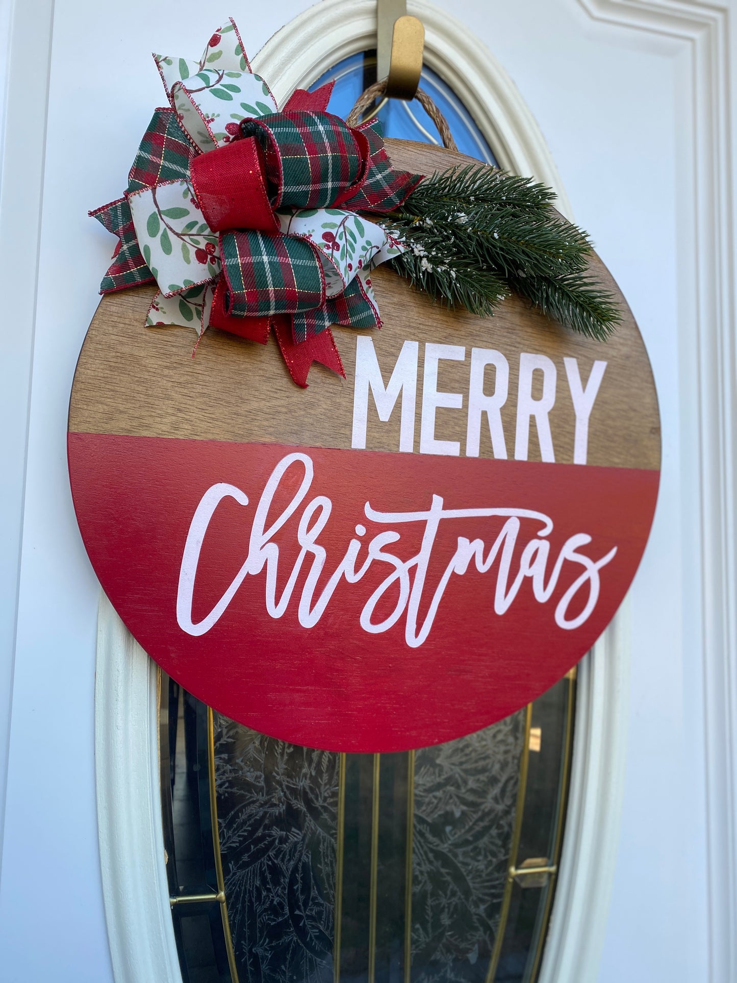 Christmas Wooden Sign, Merry Christmas Sign, Christmas Door Hanger, Merry Christmas Door Hanger
