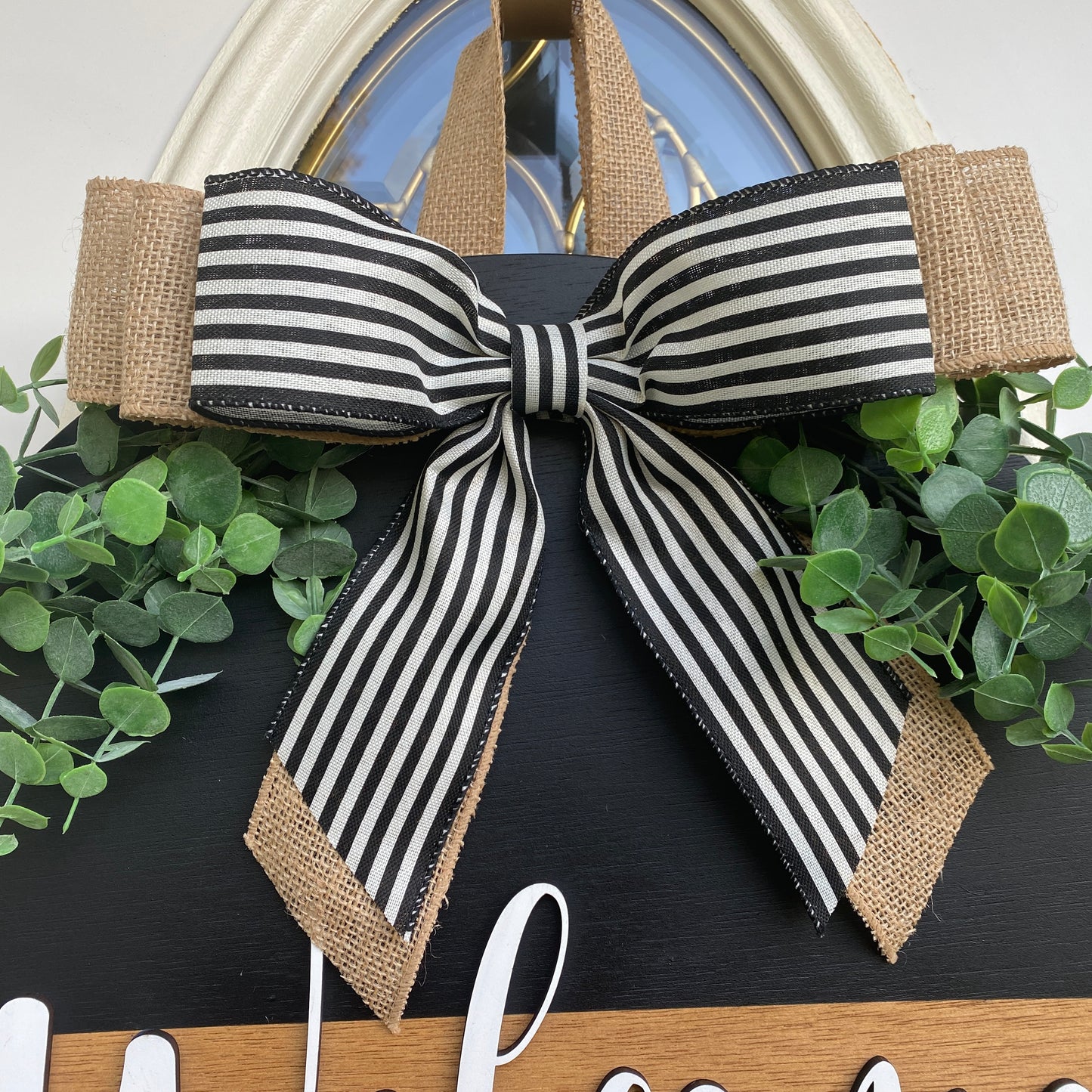 Round Welcome Door Sign, 3-D Welcome Door Hanger, Round Wooden Sign