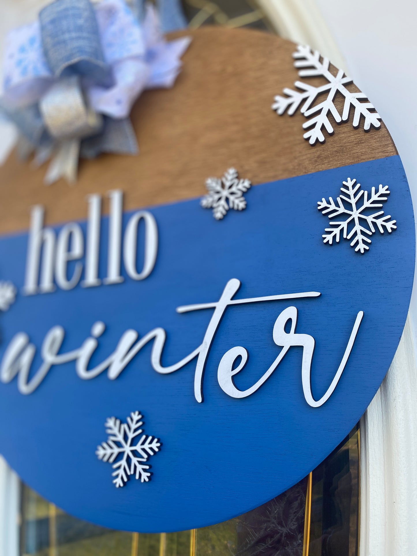 Winter Wooden Sign, Hello Winter Sign, Hello Winter Door Hanger, Hello Winter Door Decor