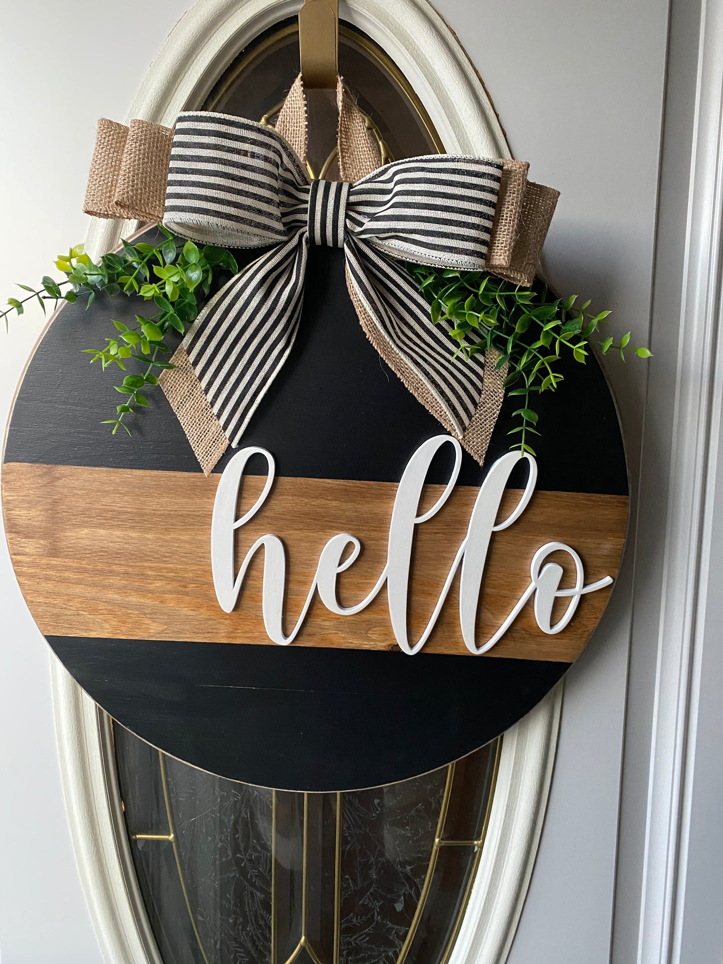 Hello Door Hanger, Hello Sign with 3-D letters| Graceful Creations by Graciela
