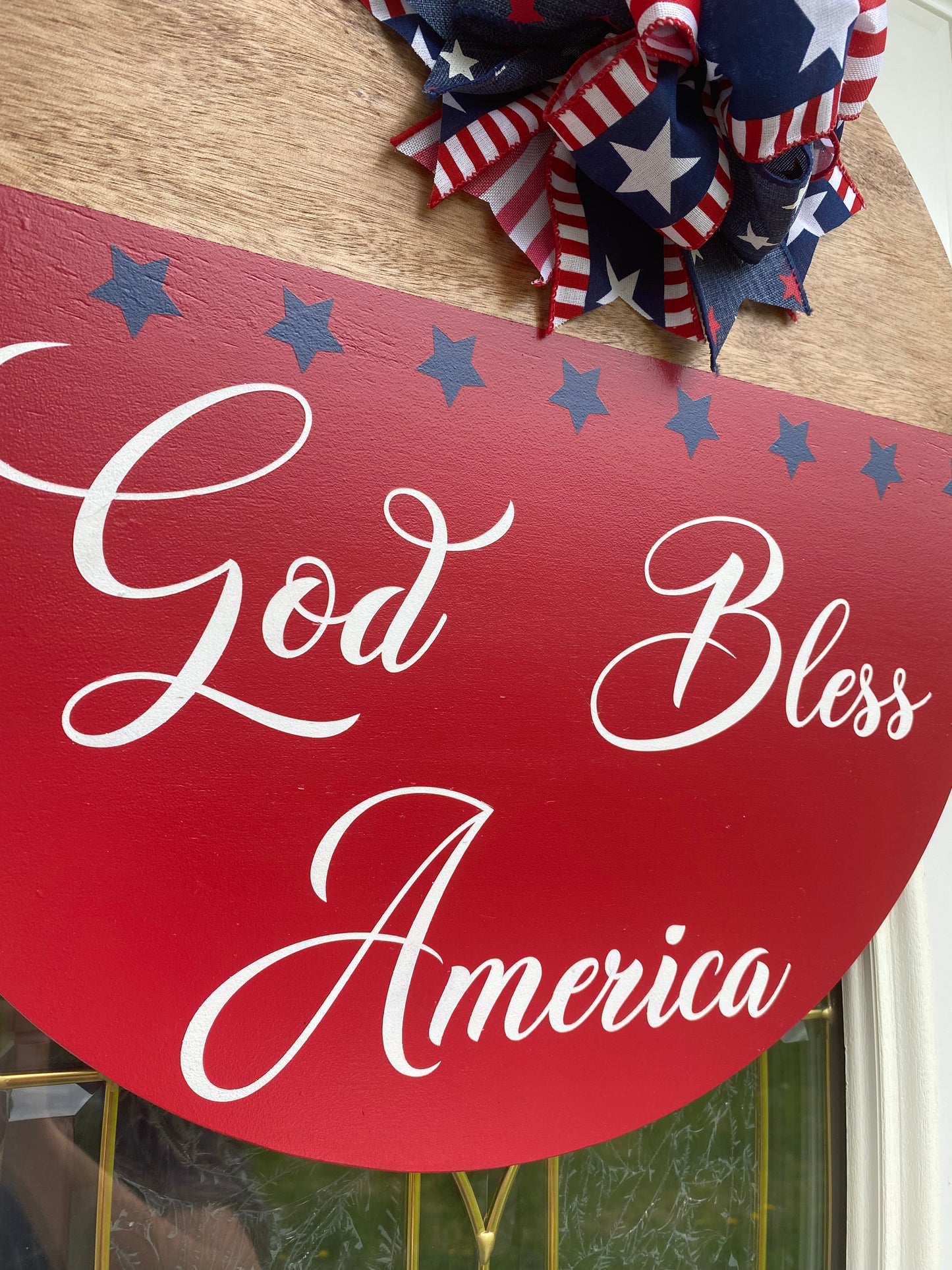 Patriotic Door Hanger | 4th of July Sign | American Door Hanger