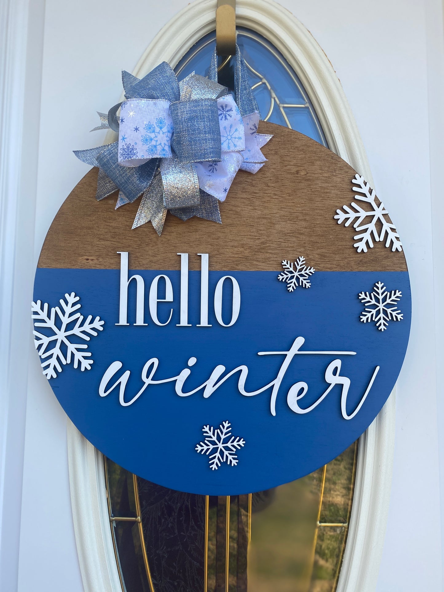 Winter Wooden Sign, Hello Winter Sign, Hello Winter Door Hanger, Hello Winter Door Decor