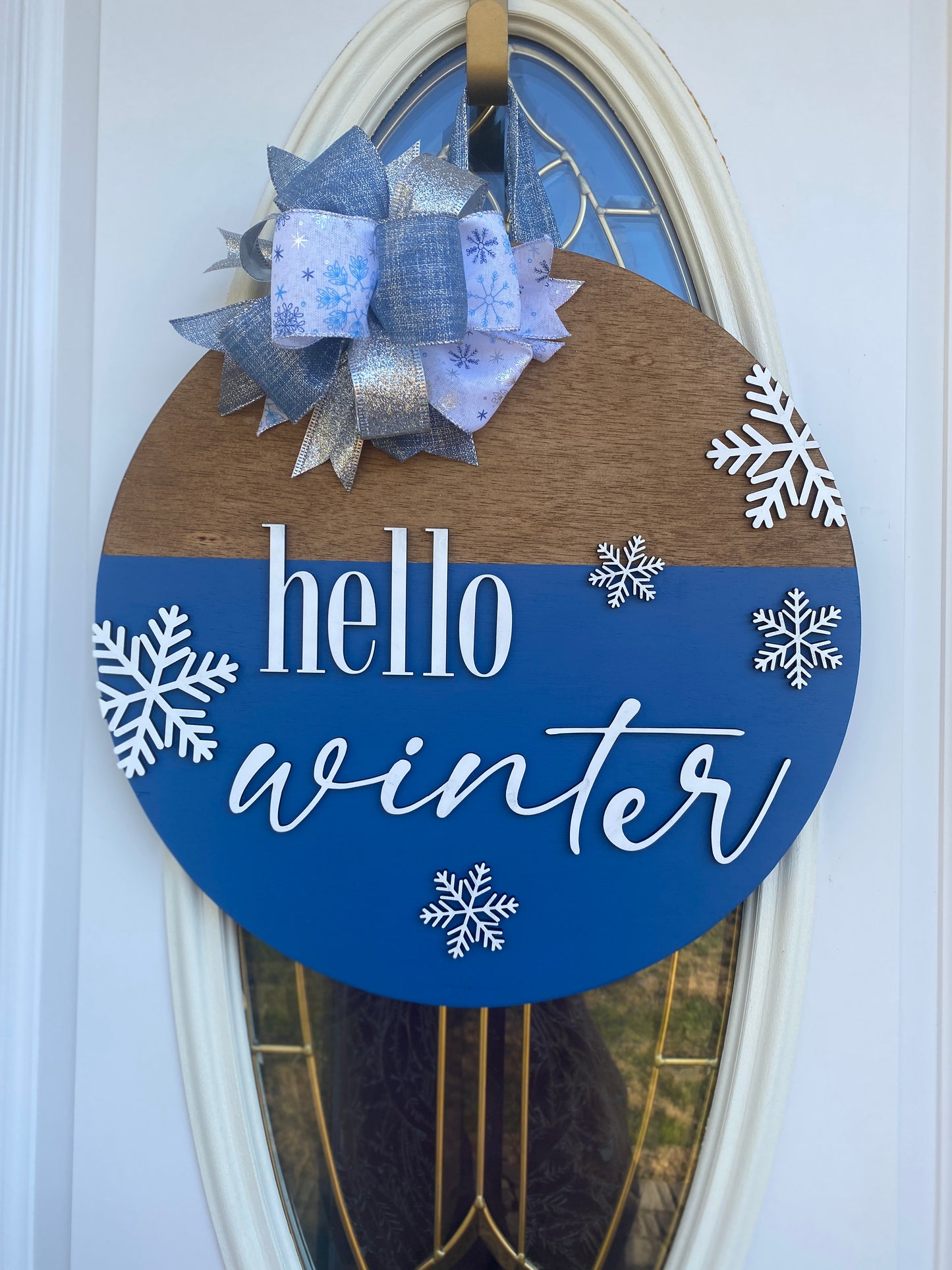Winter Wooden Sign, Hello Winter Sign, Hello Winter Door Hanger, Hello Winter Door Decor