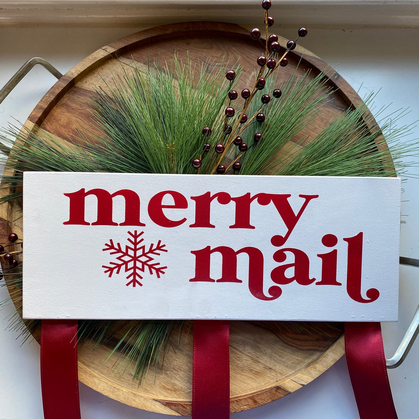 Christmas Card Holder, Merry Mail Card Holder