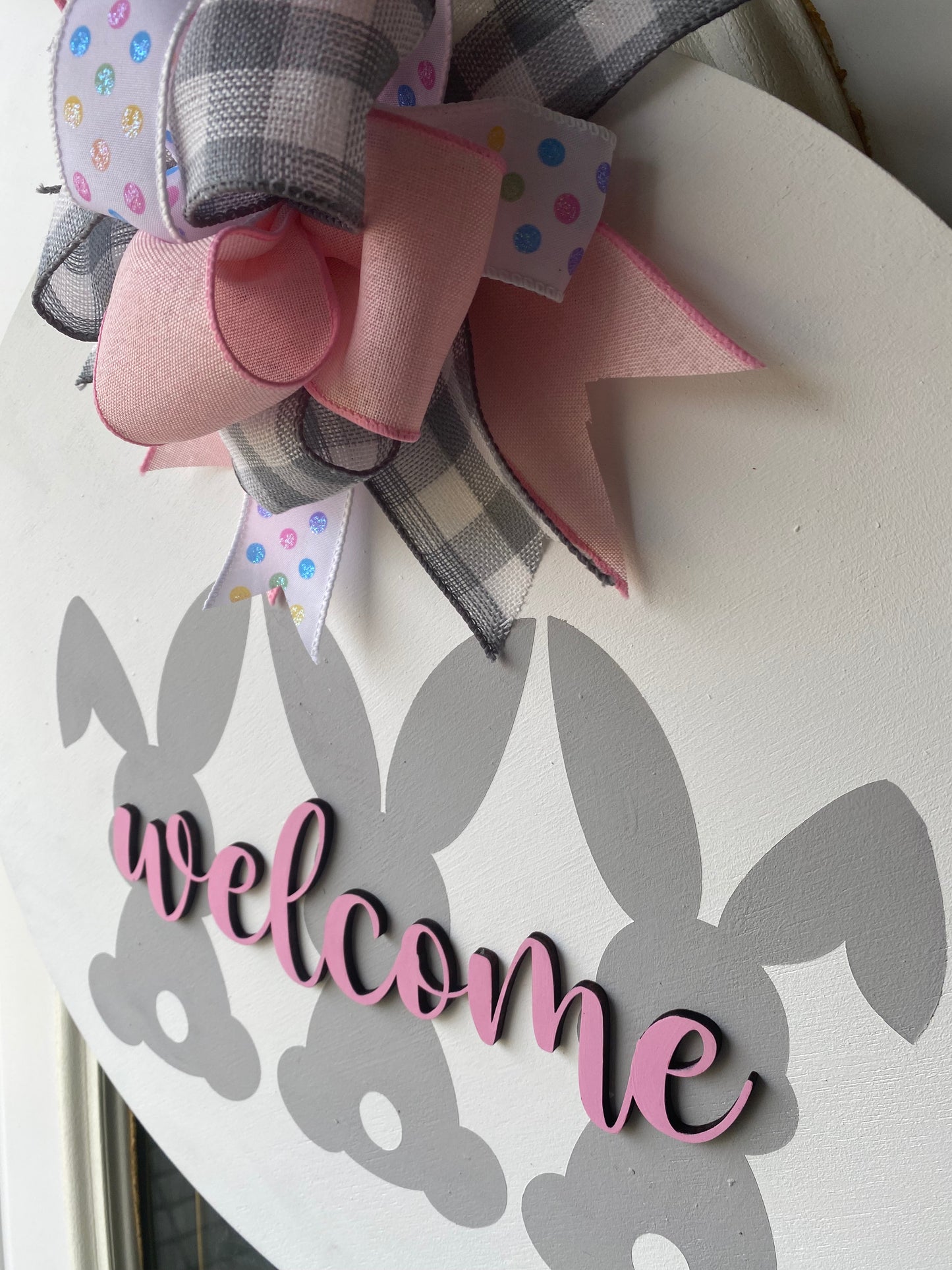 Welcome Easter Door Hanger | Spring Door Hanger | Bunny Door Hanger | Home Decor | Welcome Door Hanger