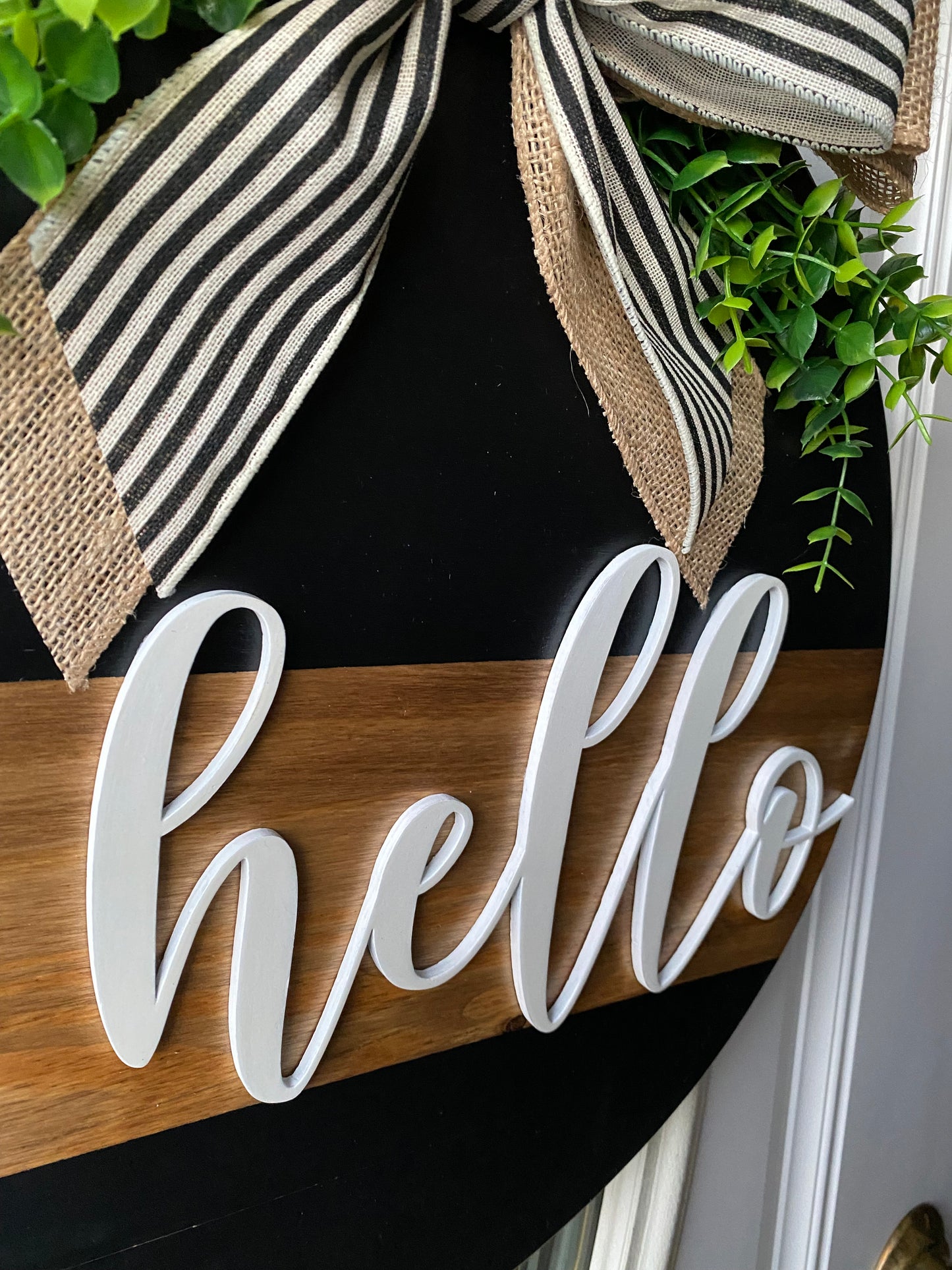 Hello Door Hanger, Hello Sign with 3-D letters| Graceful Creations by Graciela