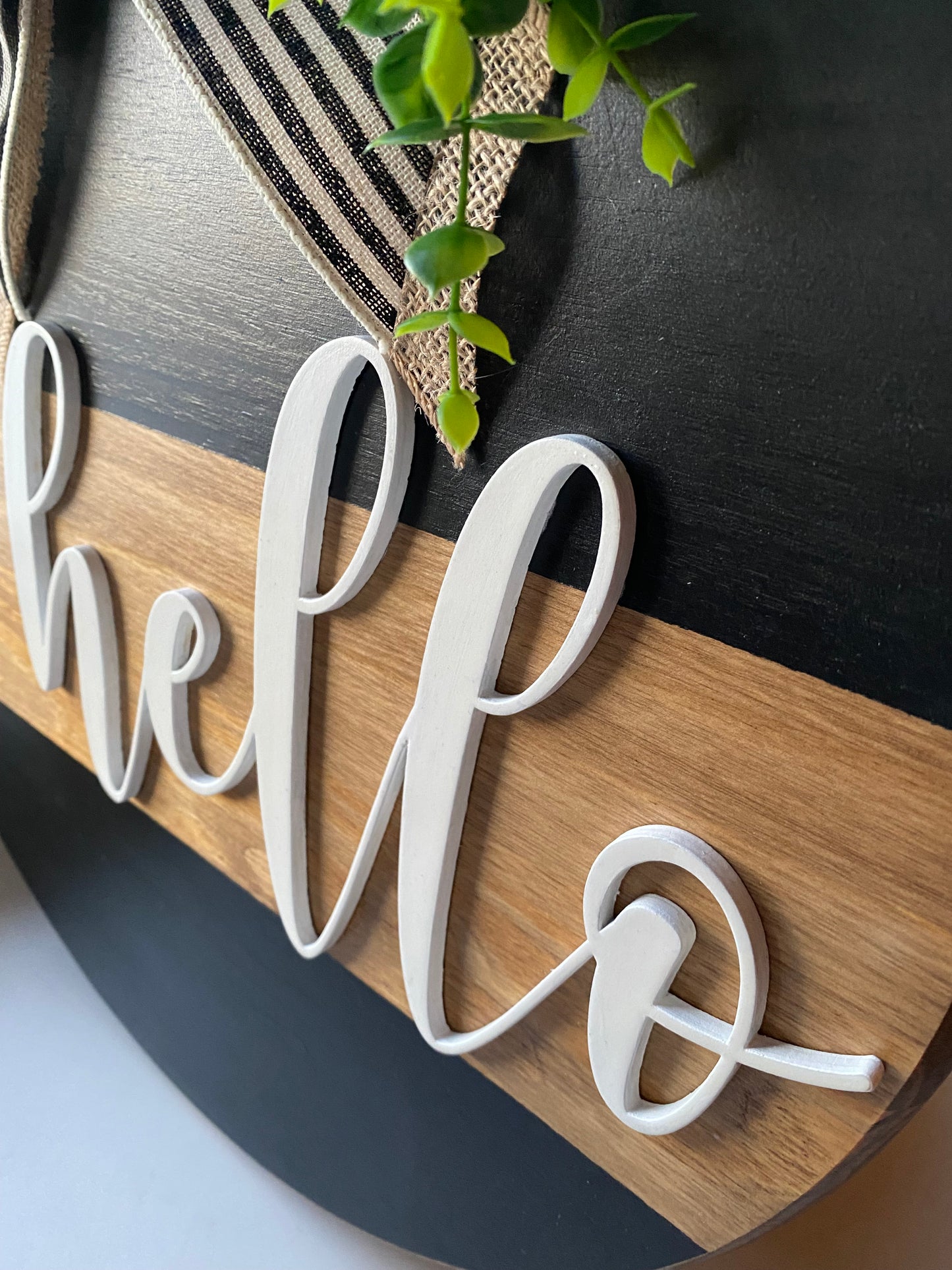 Hello Door Hanger, Hello Sign with 3-D letters| Graceful Creations by Graciela