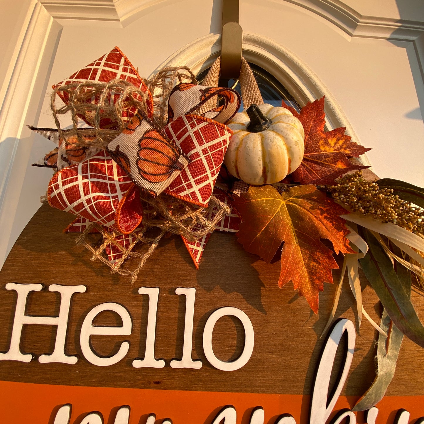 Hello Fall Door Hanger, Hello Door Sign | Fall Door Hanger Graceful Creations by Graciela