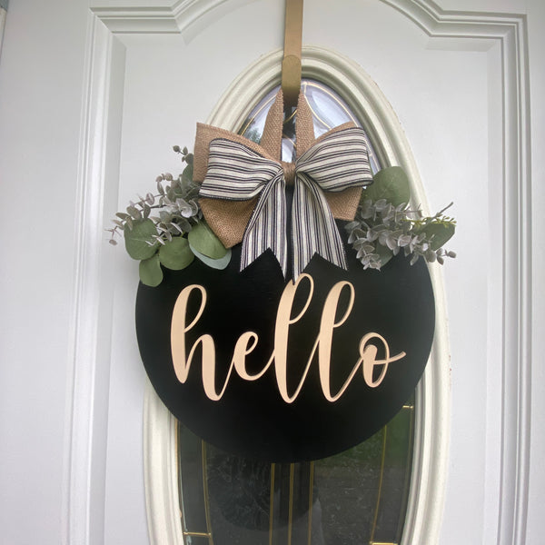 Hello Door Hanger, 3-d hello door hanger