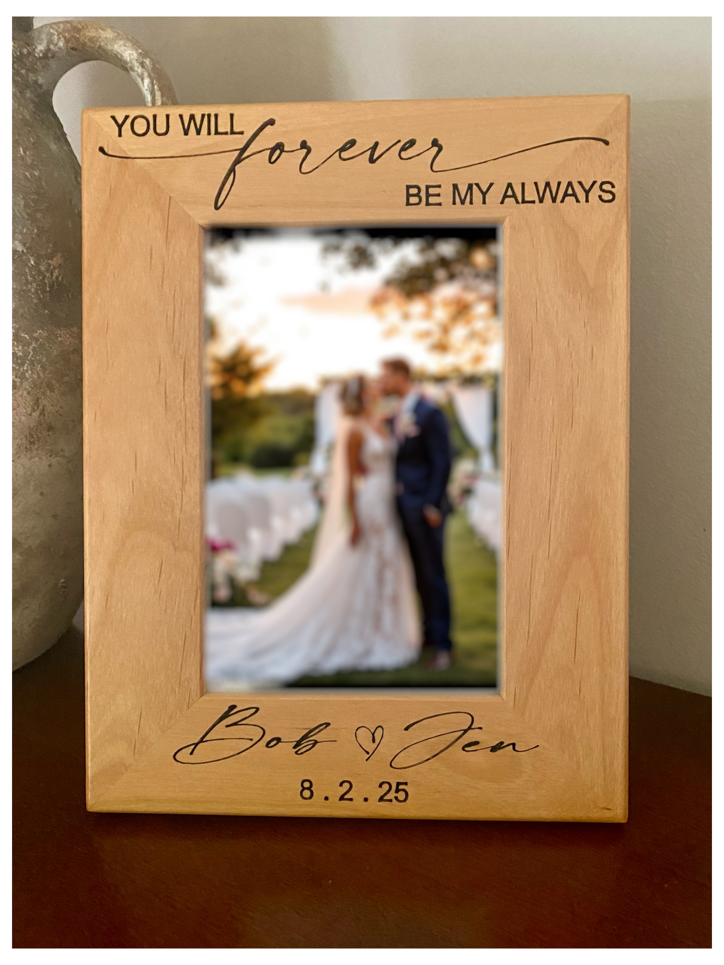 Capture Forever: Personalized Engraved Wedding Photo Frame