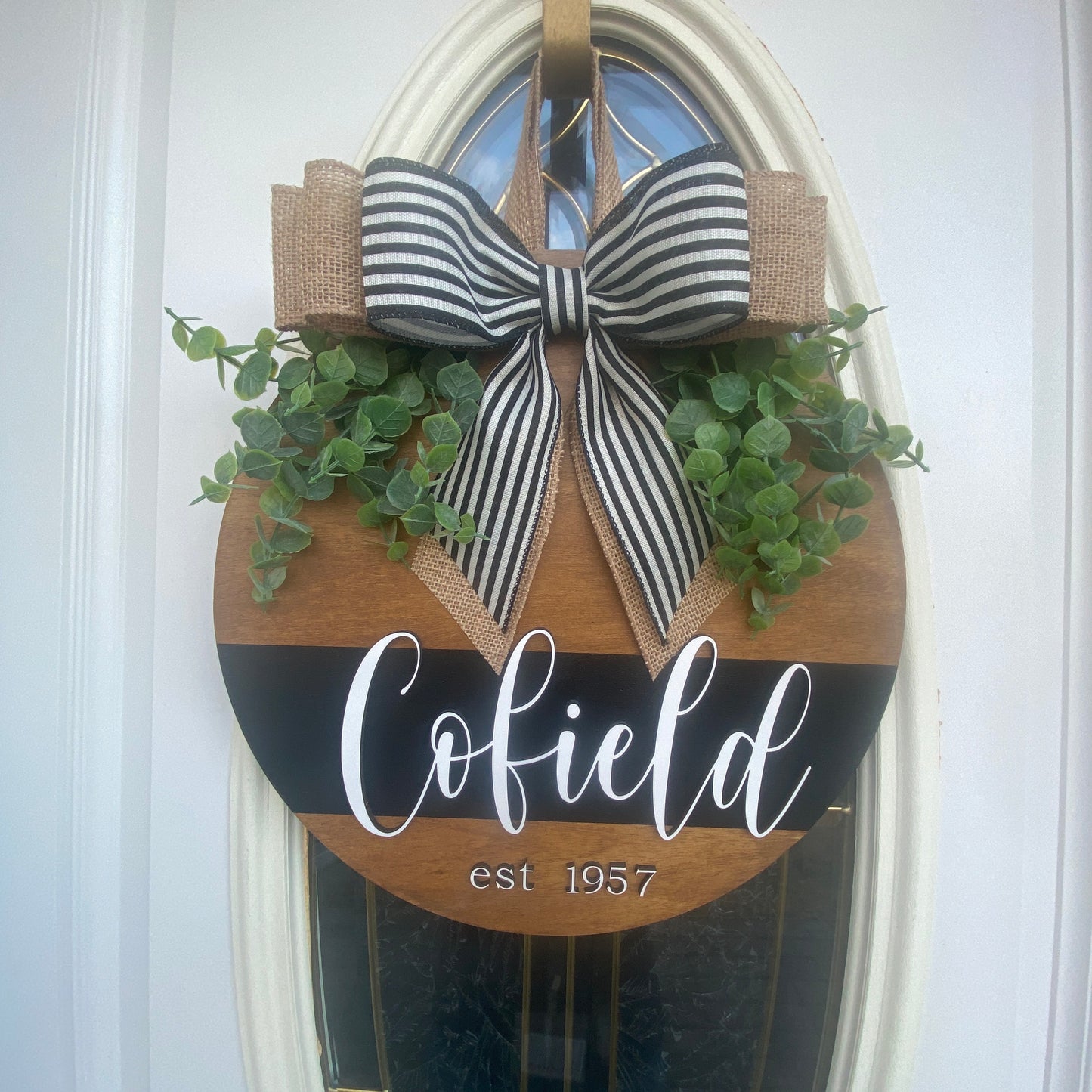 Last Name Door Hanger with 3d Lettering, 3-D lettering door hanger, Housewarming Gift, Realtor Gift