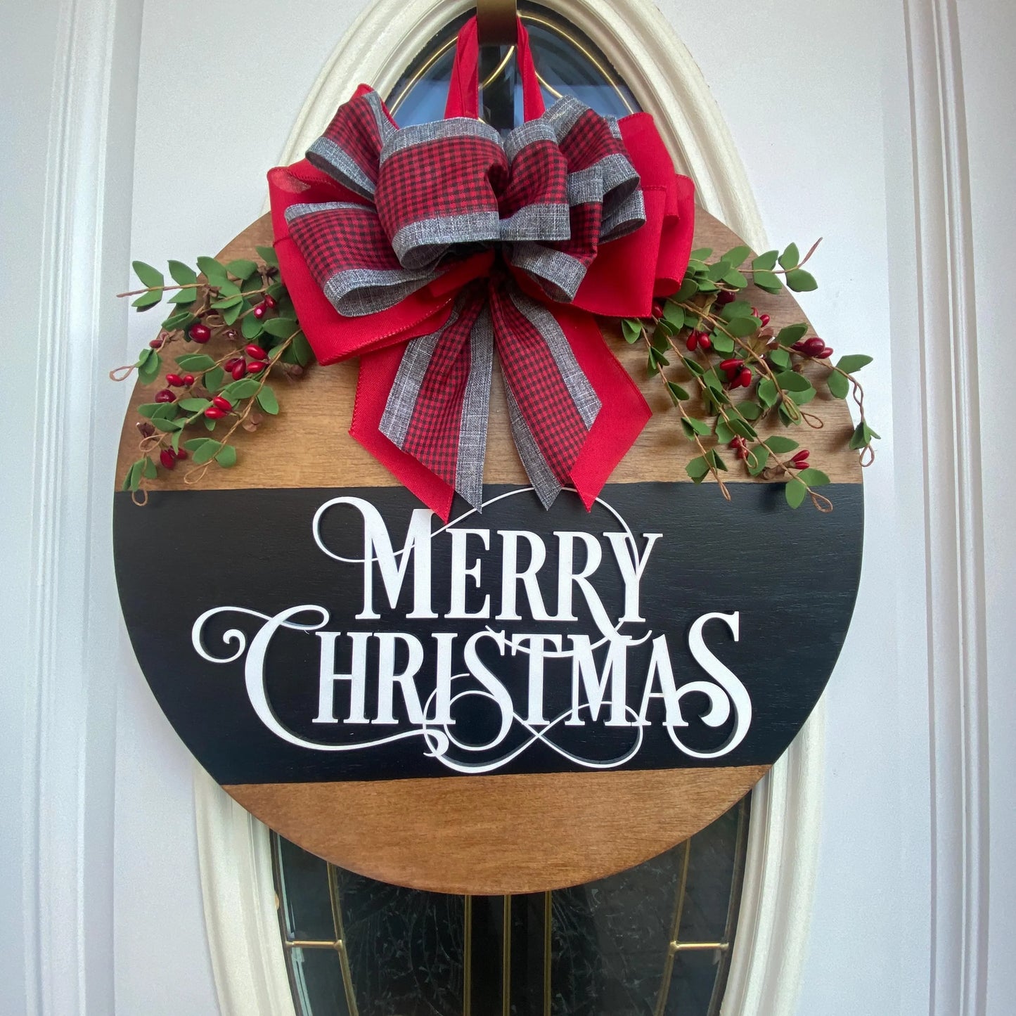 Christmas Wooden Sign,  Merry Christmas Sign, Christmas Door Hanger, Merry Christmas Door Hanger