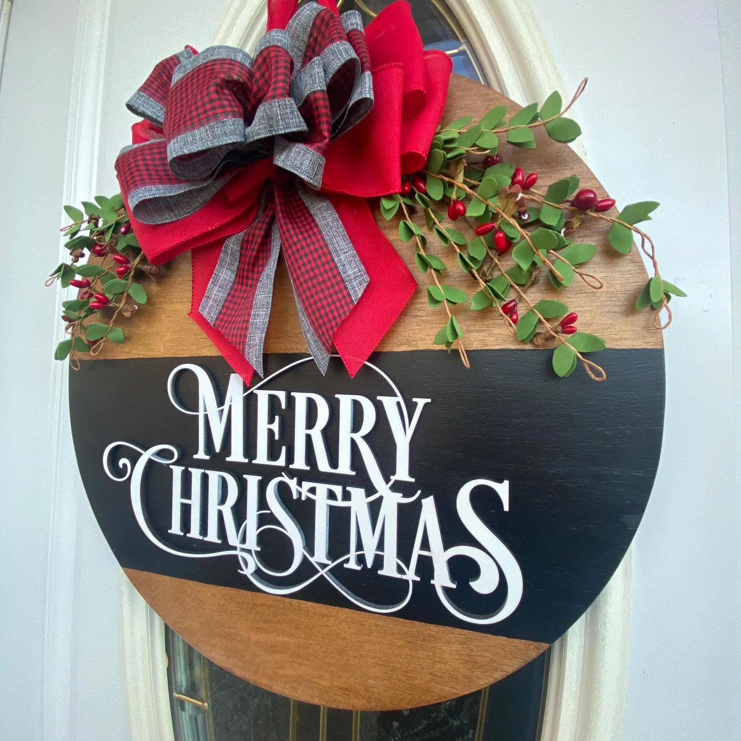 Christmas Wooden Sign,  Merry Christmas Sign, Christmas Door Hanger, Merry Christmas Door Hanger