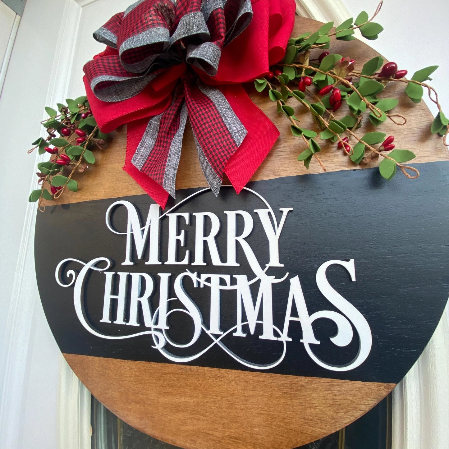 Christmas Wooden Sign,  Merry Christmas Sign, Christmas Door Hanger, Merry Christmas Door Hanger