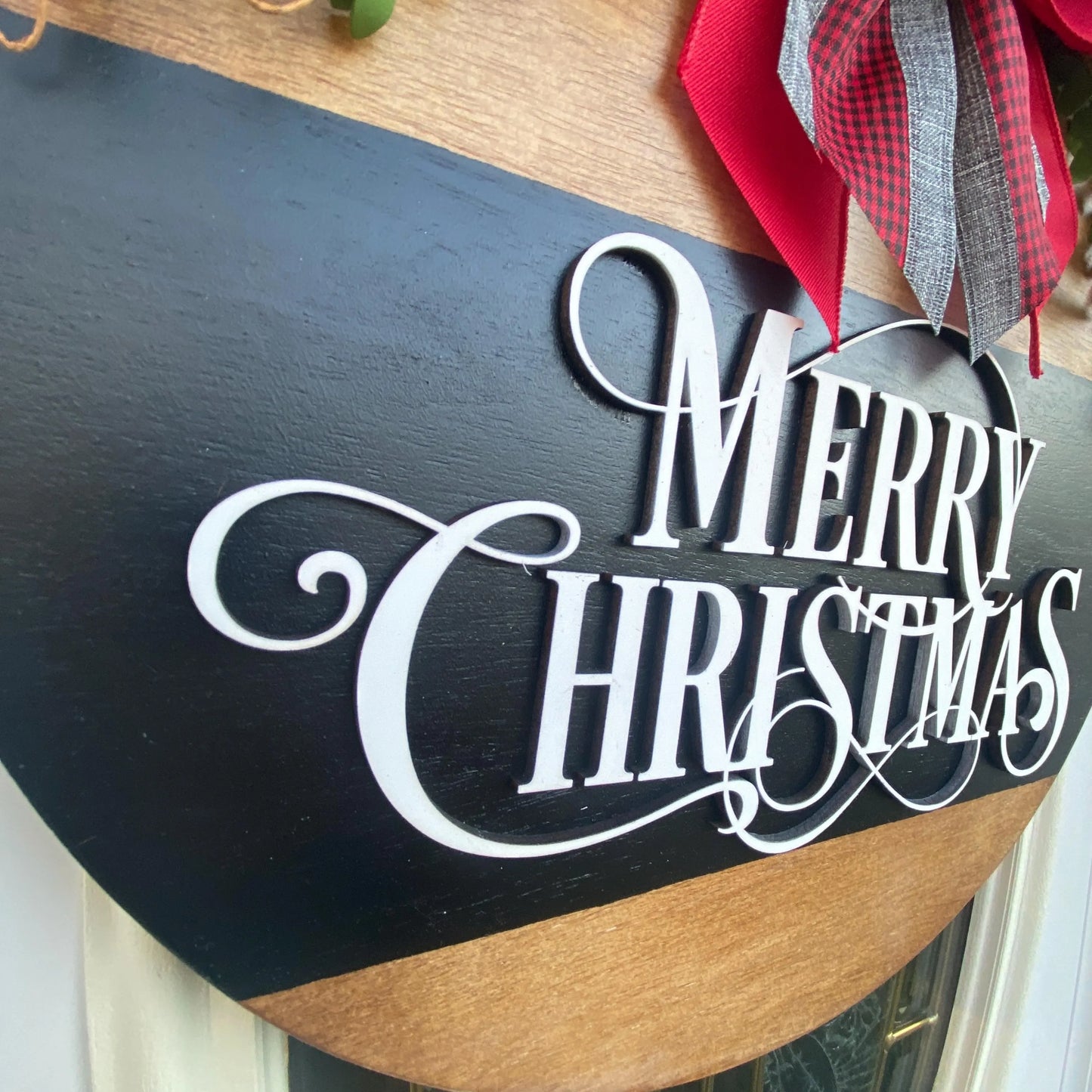 Christmas Wooden Sign,  Merry Christmas Sign, Christmas Door Hanger, Merry Christmas Door Hanger