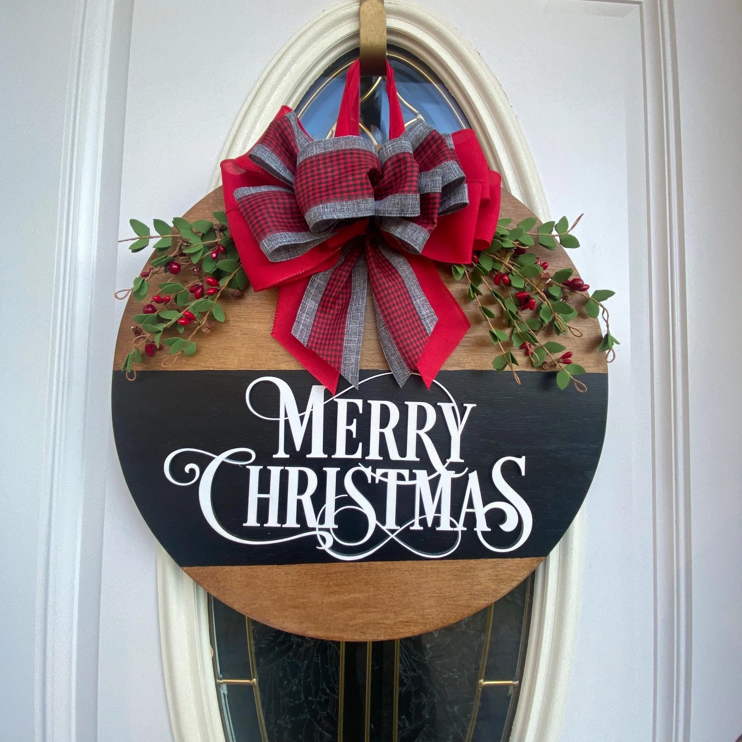 Christmas Wooden Sign,  Merry Christmas Sign, Christmas Door Hanger, Merry Christmas Door Hanger