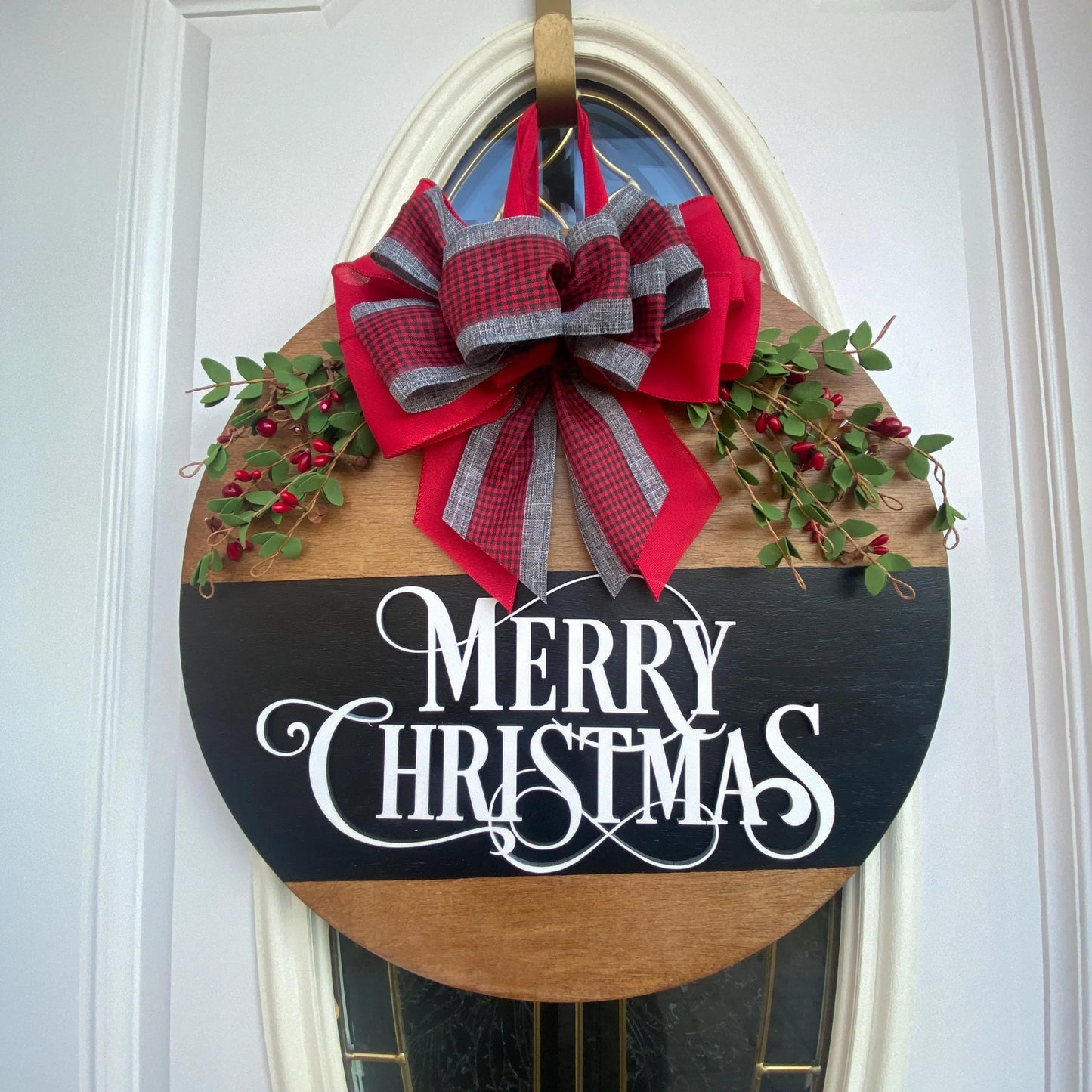 Christmas Wooden Sign,  Merry Christmas Sign, Christmas Door Hanger, Merry Christmas Door Hanger