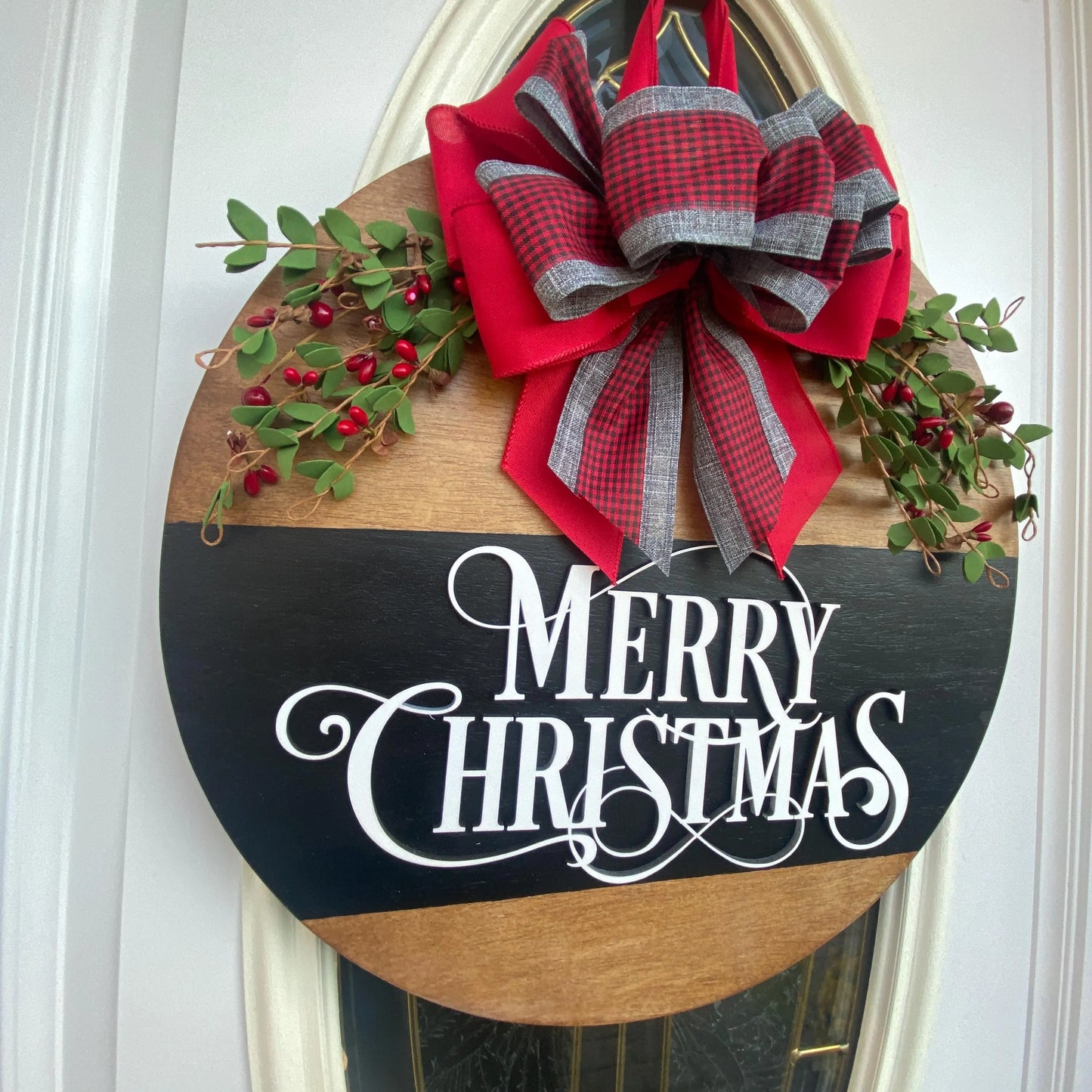 Christmas Wooden Sign,  Merry Christmas Sign, Christmas Door Hanger, Merry Christmas Door Hanger