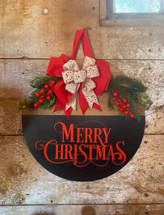 Christmas Wooden Sign,  Merry Christmas Sign, Christmas Door Hanger, Merry Christmas Door Hanger