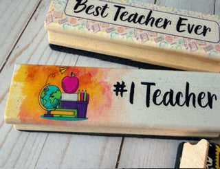 Personalized Full-Color Teacher Eraser Set – Includes 2 Dry Erase Markers