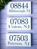 zip code sign, wood zip code town sign | Graceful Creations by Graciela