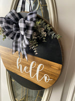 Hello Door Hanger, Hello Sign | Graceful Creations by Graciela