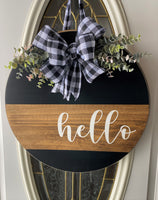 Hello Door Hanger, Hello Sign | Graceful Creations by Graciela