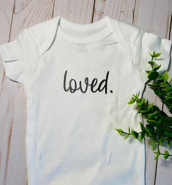 Baby Onsies, Loved Baby bodysuit | Graceful Creations by Graciela