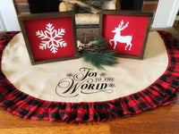 Christmas Tree Skirt, Buffalo Plaid Christmas Tree Skirt, Personalized Christmas Tree Skirt