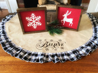 Christmas Tree Skirt, Buffalo Plaid Christmas Tree Skirt, Personalized Christmas Tree Skirt