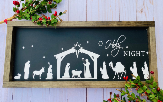Christmas Sign, Christmas Nativity Sign, Christmas Decorations