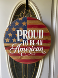 Patriotic Door Hanger | 4th of July Sign | American Door Hanger