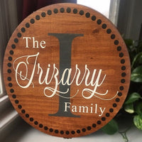 Round Monogram Family Name Sign, Personalized Round Wood Family Sign, Wedding Sign, Wedding Gift, Anniversary Gift, Housewarming Sign