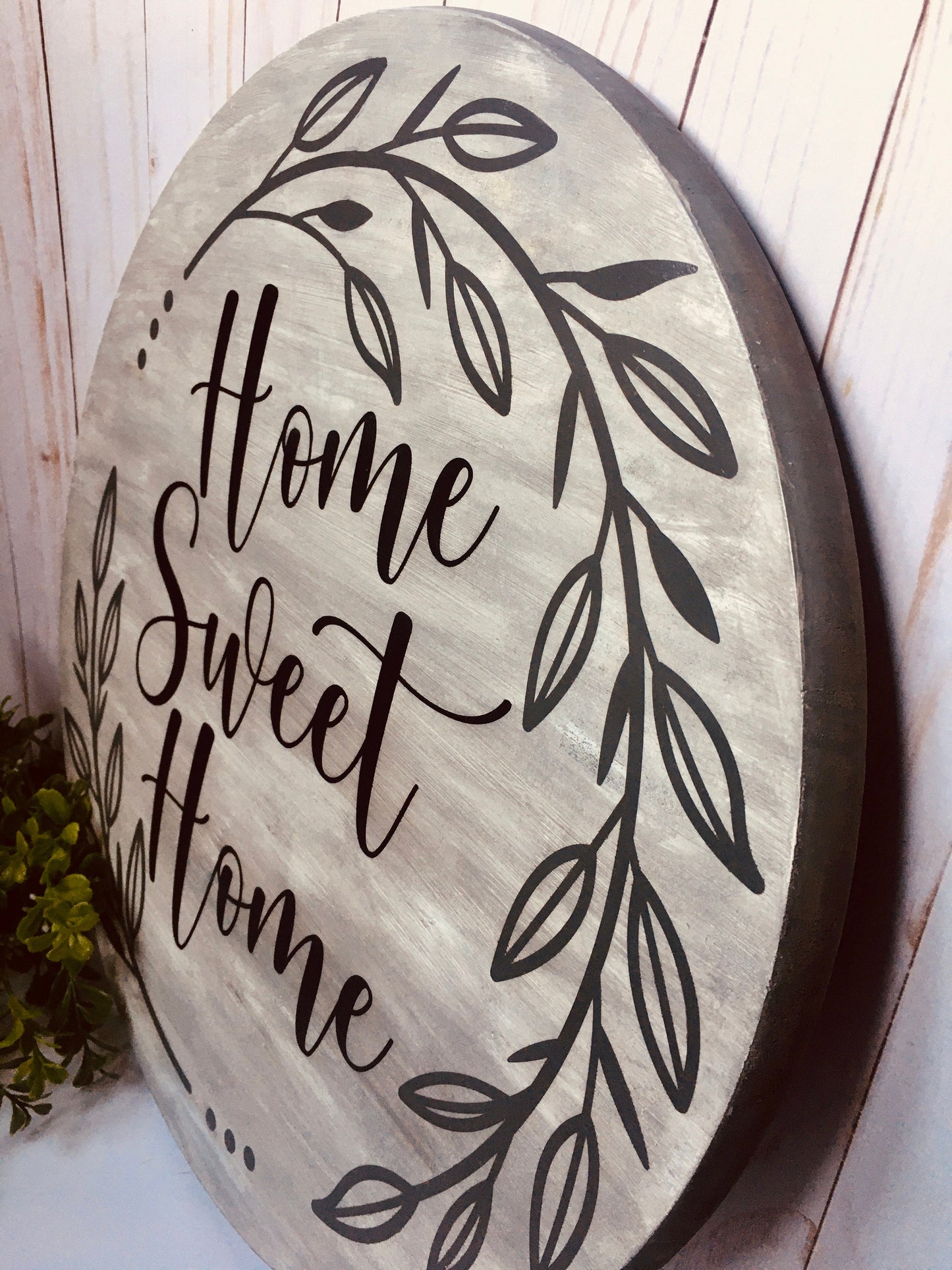 Home Sweet Home Wooden Sign,  Home Sweet Home, Housewarming Gift Sign, Realtor Closing Gift Sign, Farmhouse Decor, home Decor, Laurel Wreath