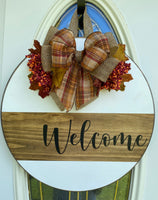 Welcome Sign, Welcome Fall Sign, Welcome Wooden Sign,  Front Door Decor, Fall Welcome Sign, Welcome Door Hanger, Fall Farmhouse Decor